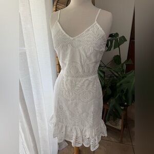 Bridal wedding shower baby shower Elegant White Lace Dress